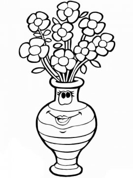 Раскраска Цветы в вазе 21 - Бесплатно распечатать