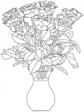 Раскраска Цветы в вазе 22 - Бесплатно распечатать