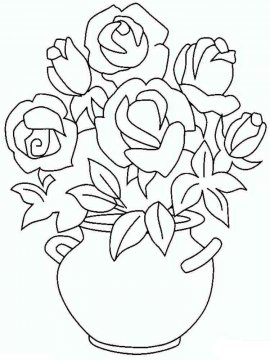 Раскраска Цветы в вазе 23 - Бесплатно распечатать