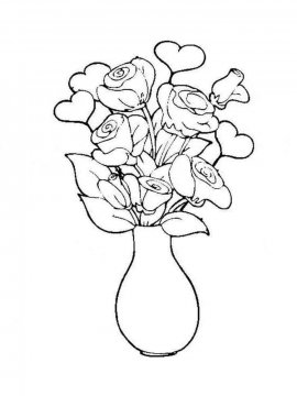 Раскраска Цветы в вазе 7 - Бесплатно распечатать