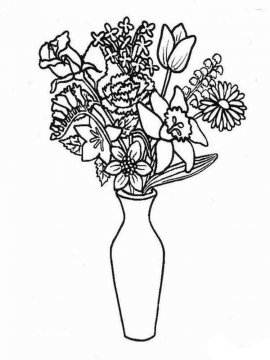 Раскраска Цветы в вазе 8 - Бесплатно распечатать