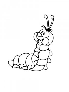 Раскраска мультяшная гусеница