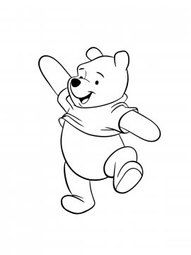 Раскраска Веселый Винни Пух