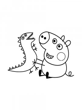 Раскраска Джордж с игрушкой