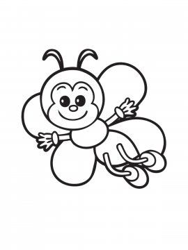 Раскраска Мультяшная бабочка