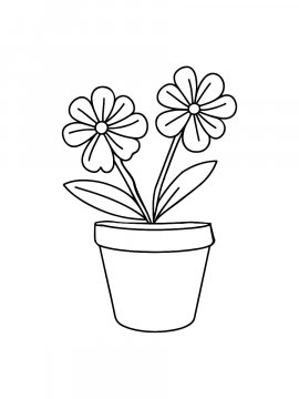 Раскраска Цветы в горшке