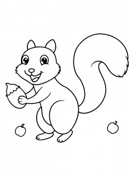 Раскраска Белка с орешками