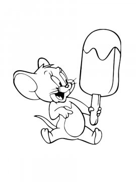 Раскраска Джерри с мороженым