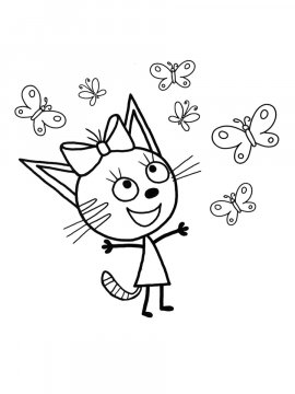 Раскраска Карамелька с бабочками