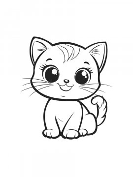Раскраска Милый котик