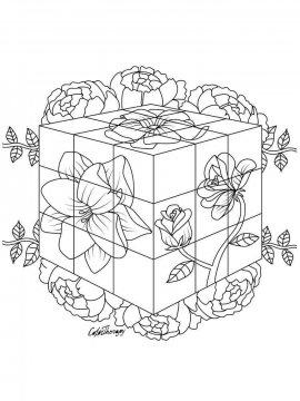 Раскраска Кубик-рубик 2 - Бесплатно распечатать