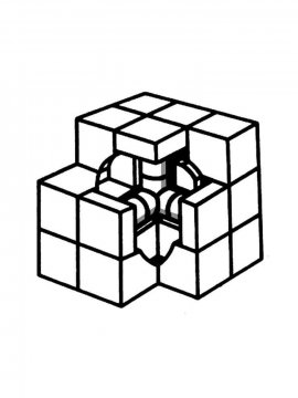 Раскраска Кубик-рубик 4 - Бесплатно распечатать