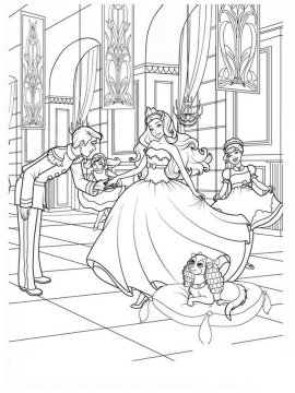 Раскраска принц приглашает на танец принцессу