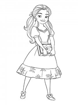Раскраска принцесса Елена с книжкой