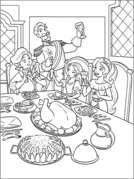Раскраска королевская семья обедает