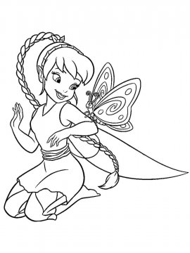 Раскраска Фея Фауна с бабочкой