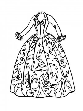 Раскраска Платье принцессы-7