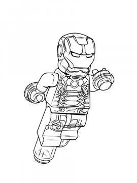 Раскраска LEGO Железный Человек 1 - Бесплатно распечатать