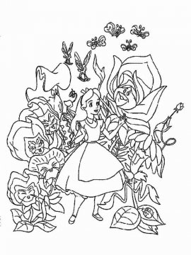 Раскраски Алиса в стране чудес - Бесплатно распечатать