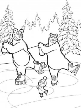 Раскраски Маша и Медведь - Бесплатно распечатать
