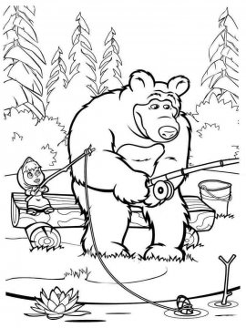 Раскраски Маша и Медведь - Бесплатно распечатать