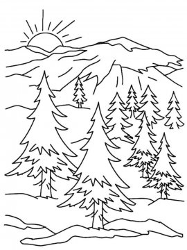 Раскраска Лес 25 - Бесплатно распечатать