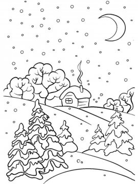 Раскраска Зима 26 - Бесплатно распечатать