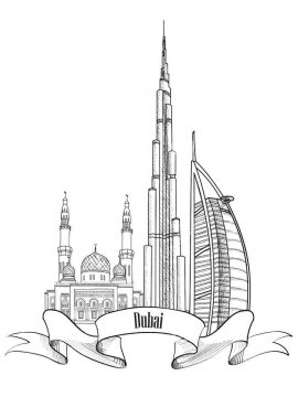 Раскраска Дубай 5 - Бесплатно распечатать