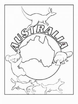 Раскраска Австралия 4 - Бесплатно распечатать