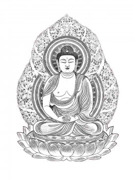 Раскраска Будда 11 - Бесплатно распечатать