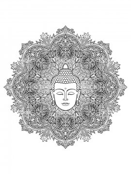 Раскраска Будда 12 - Бесплатно распечатать