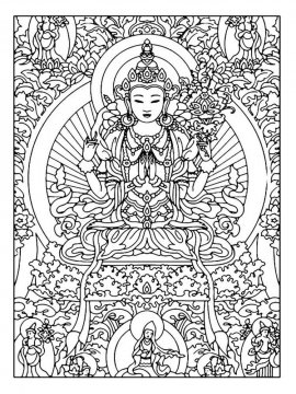 Раскраска Будда 14 - Бесплатно распечатать