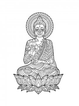 Раскраска Будда 15 - Бесплатно распечатать