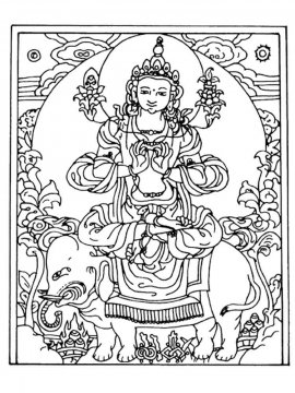 Раскраска Будда 16 - Бесплатно распечатать