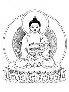 Раскраска Будда 18 - Бесплатно распечатать