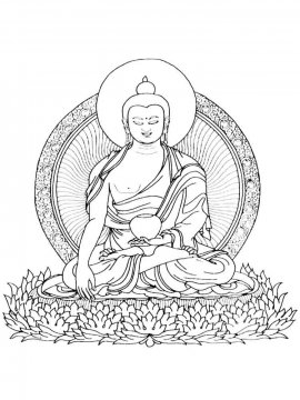 Раскраска Будда 4 - Бесплатно распечатать