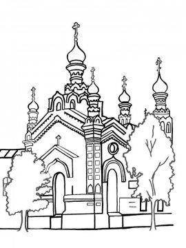 Раскраска Церковь 10 - Бесплатно распечатать