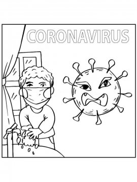Раскраска Коронавирус 6 - Бесплатно распечатать