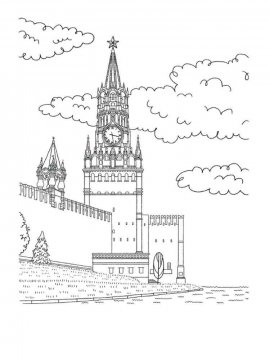 Раскраска Кремль 1 - Бесплатно распечатать