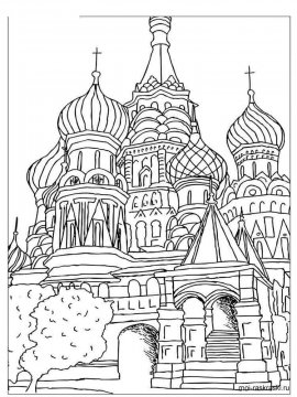 Раскраска Кремль 11 - Бесплатно распечатать