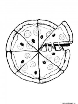 Раскраска Пицца 4 - Бесплатно распечатать