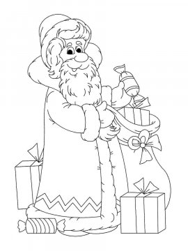Раскраска Дед Мороз 74 - Бесплатно распечатать