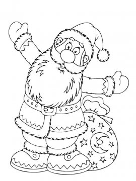 Раскраска Дед Мороз 68 - Бесплатно распечатать
