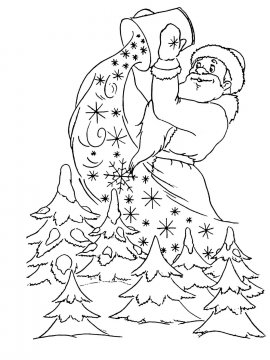 Раскраска Дед Мороз 69 - Бесплатно распечатать