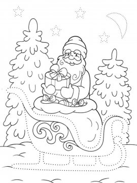 Раскраска Дед Мороз 71 - Бесплатно распечатать