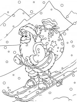 Раскраска Дед Мороз 72 - Бесплатно распечатать