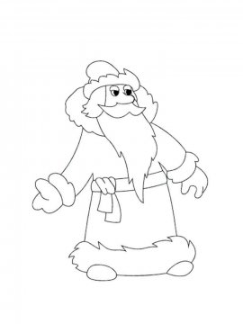 Раскраска Дед Мороз 54 - Бесплатно распечатать