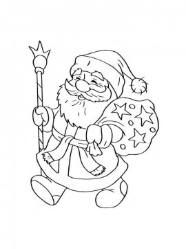 Раскраска Дед Мороз 37 - Бесплатно распечатать