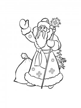 Раскраска Дед Мороз 55 - Бесплатно распечатать