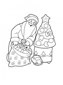 Раскраска Дед Мороз 56 - Бесплатно распечатать